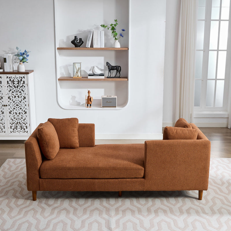 Wide Modern Double Sided Upholstered Chaise Lounge