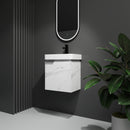 Wall Mounted Bathroom Vanity With Ceramic Sink And Storage Cabinet