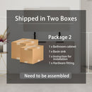 Contemporary Wall Mounted Bathroom Vanity With Resin Double Sink