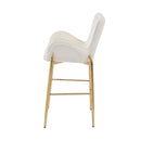 Velvet Fabric Counter Height Bar Stools (Set of 2)