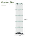 5 Tier Diamond Glass Display Case With 5 Dynamic LED Modes - Black