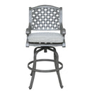 Outdoor Aluminum Swivel Barstools With Cushions (Set of 2) - Golden Gauze