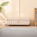 Wide Upholstered Velvet Storage Soft Bench Ottoman With Metal Legs