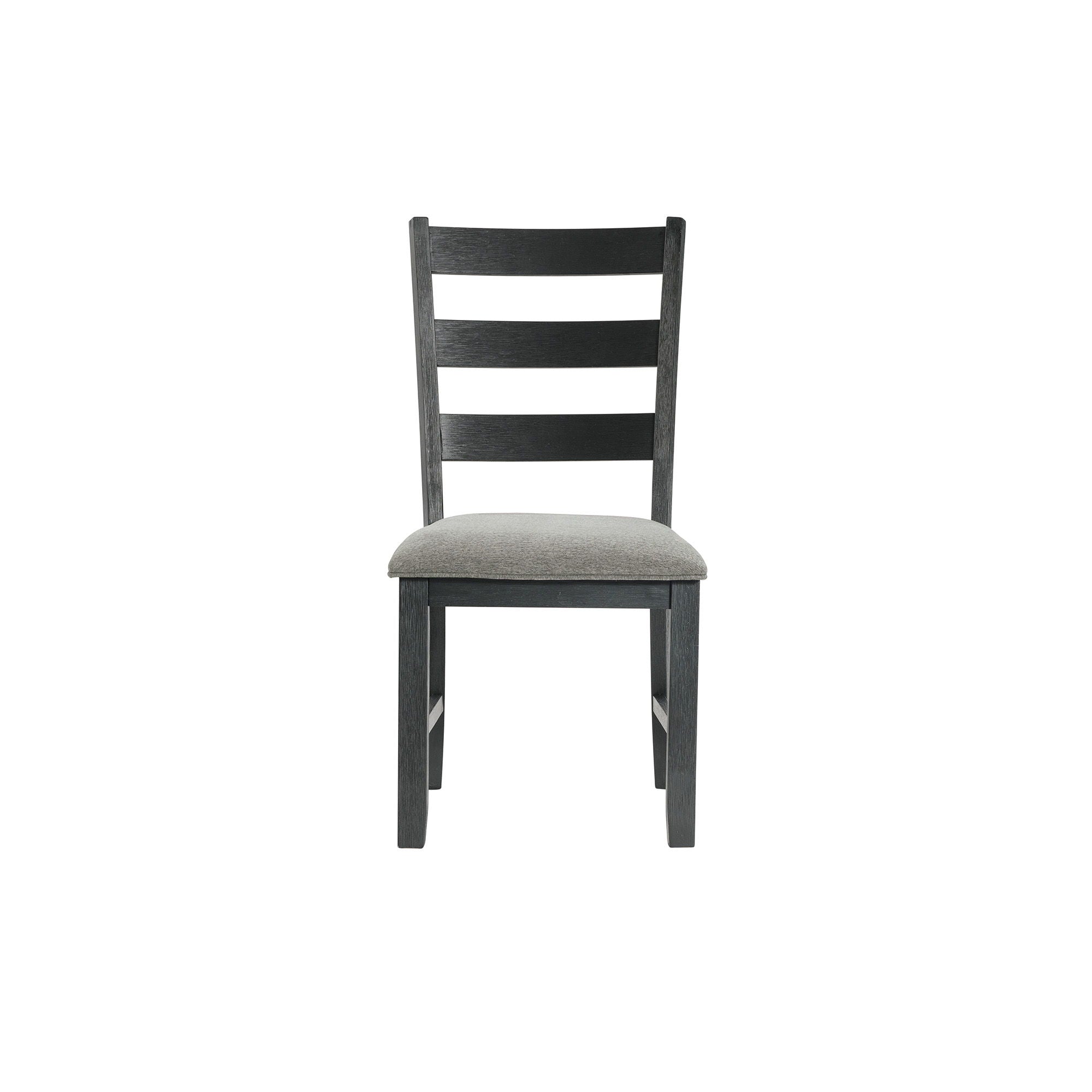 Martin - Dining Side Chair With Gray Fabric (Set of 2) - Black Finish