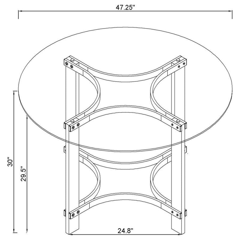 Keeling - Round Glass Top Acrylic Dining Table - Chrome