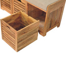 Shutter Shoe Bench, 3 Drawer - Oak