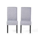 Amaranthine - Upholstered Dining Chair With High Back And Wood Legs (Set of 2) - Light Gray