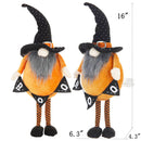 Standing Gnome With Gnome & Holding Banner, For Halloween Decor