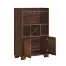 Farmhouse Style Monita Wine Cabinet With Storage Space - Walnut