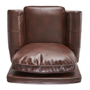 Neville - Recliner Chair With Push Back Function And Birch Wood Legs - Brown