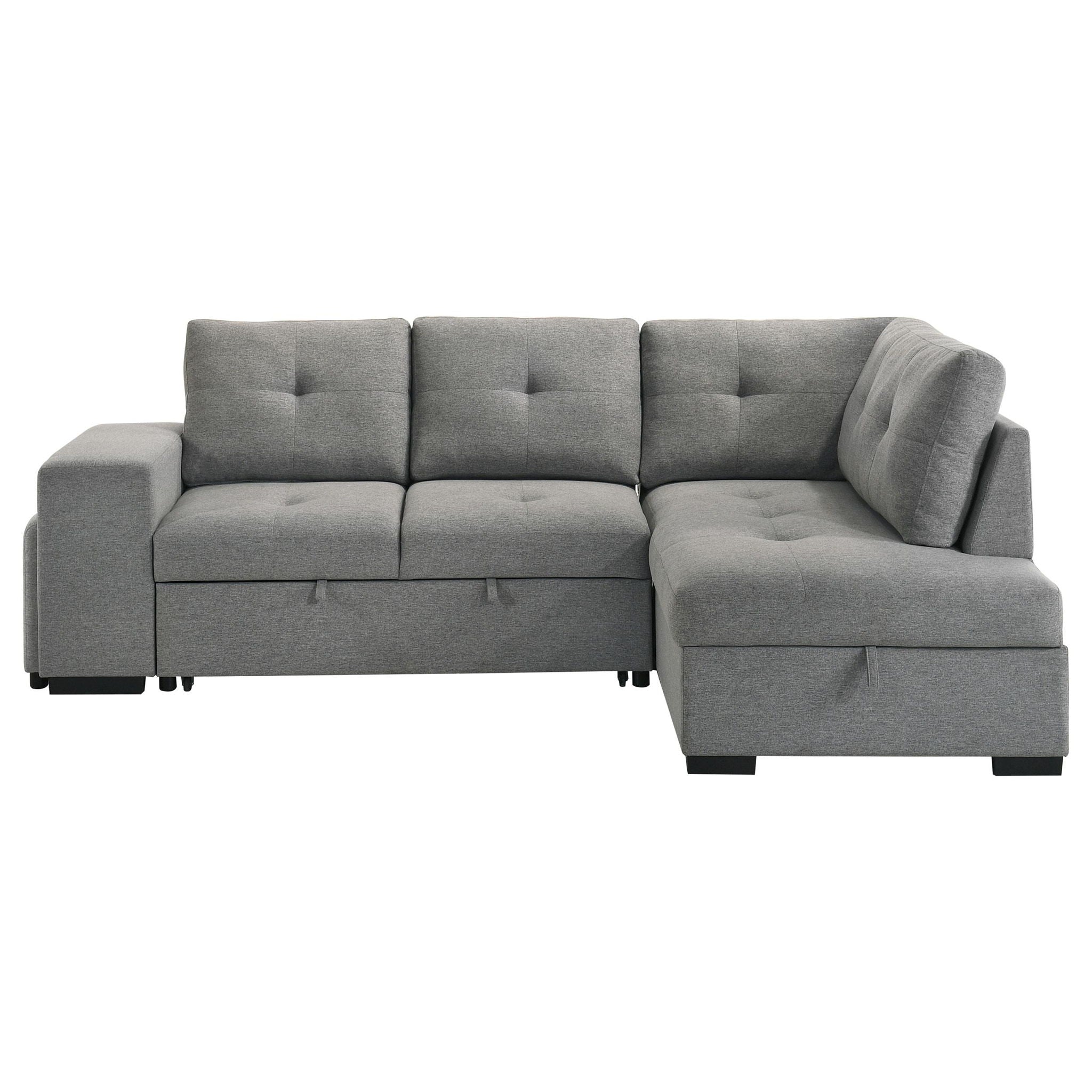 Roanne Fabric Upholstered Sleeper Sectional Sofa Grey - Atlantic Fine Furniture Melbourne FL