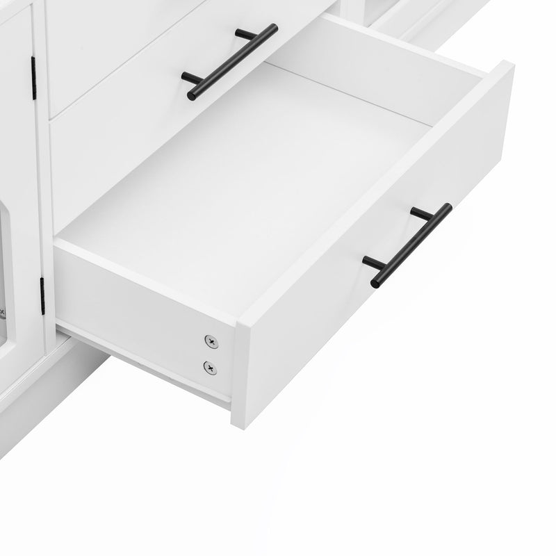 Modern Minimalist TV Stand For TVs Up To 75" With Adjustable Shelves