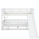 Low Bunk Bed With Slide, Fence And Ladder
