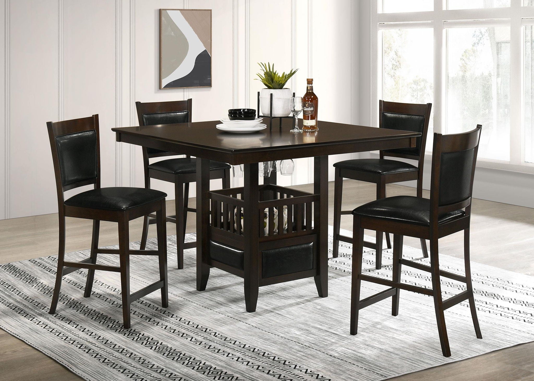 Jaden Upholstered Counter Chair Espresso (Set of 2) - Atlantic Fine Furniture Melbourne FL
