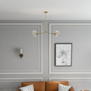 Jewel - 4 Lights Modern Farmhouse Chandelier Ceiling Hanging Light Fixture - Clear / Gold