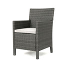 Outdoor Rattan Dining Chair With Straight Legs And Sloped Arms