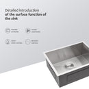 Modern Undermount Stainless Steel Kitchen Sink 16 Gauge, Deep Single Bowl