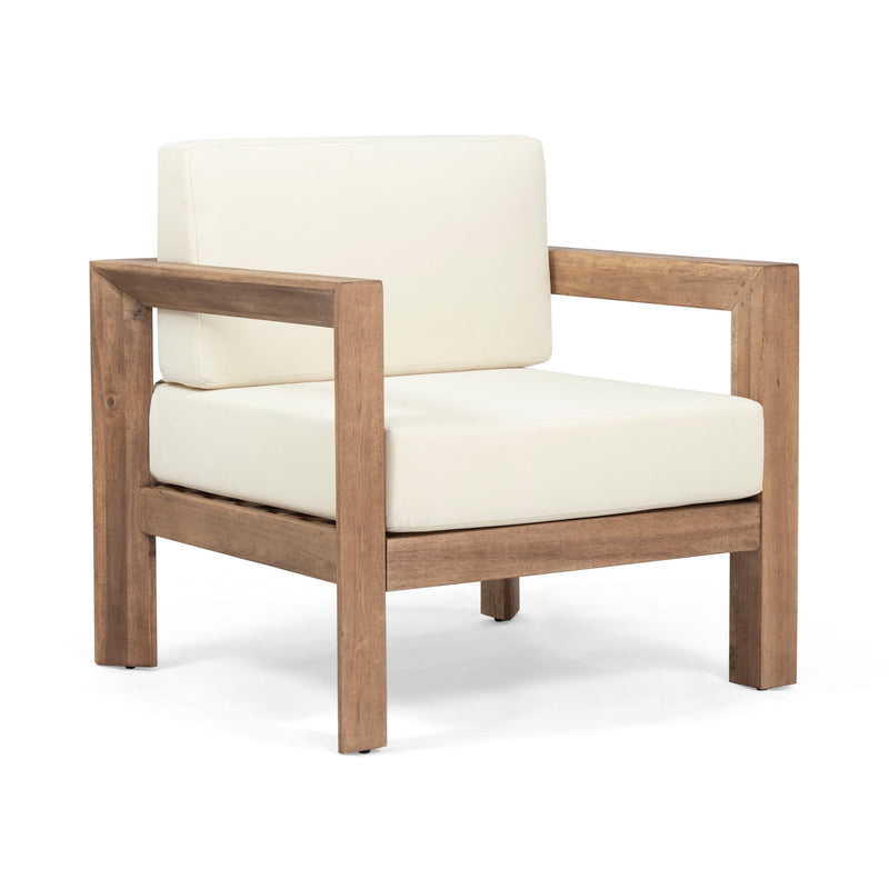 Outdoor Club Chair With Cushion And A Shape Legs - Beige