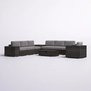 Modern Patio Rattan Sectional Set With Cushions