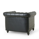 Luminex - Tufted Upholstered Club Chair With Nailhead Accents And Scrolled Tuxedo Arms