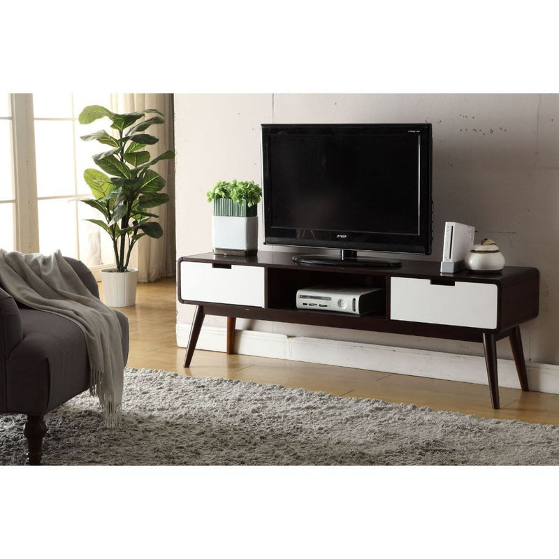 Christa - TV Stand - Espresso & White