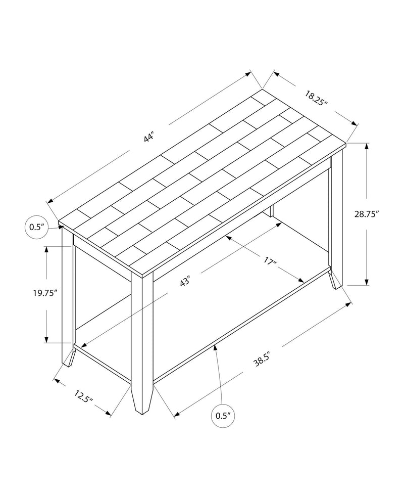 Console Accent Table Narrow For Living Room - Espresso