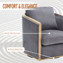 Corduroy Barrel Chair, 360 Degree Swivel