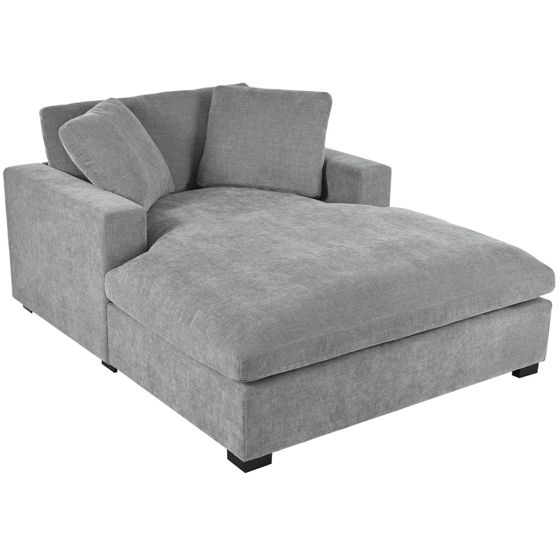 Oversized Chaise, Lounge Chair Classic Design, Soft Fabric, Durable Frame With Solid Wood Legs