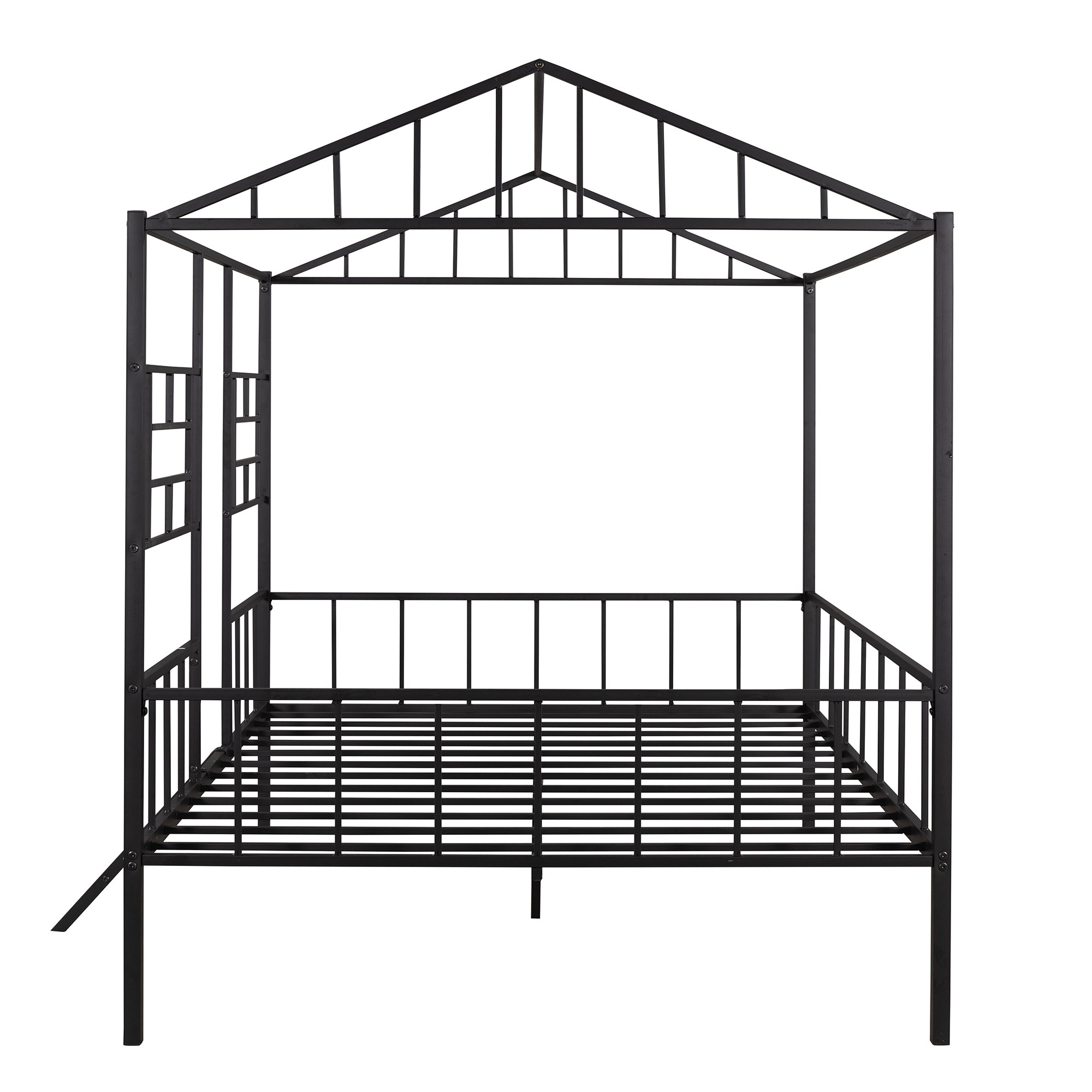 Metal House Bed Frame Full Size with Slatted Support No Box Spring Needed Black - Atlantic Fine Furniture Melbourne FL