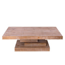 Modern Rustic Coffee Table, Rectangular Center Table For Living Room - Natural Wood Wash / Rustic