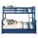 Haley II - Twin Over Full Bunk Bed With Storage - Navy Blue
