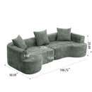 Modern Style Ultra Smooth Curved Sofa With 3 Pillows
