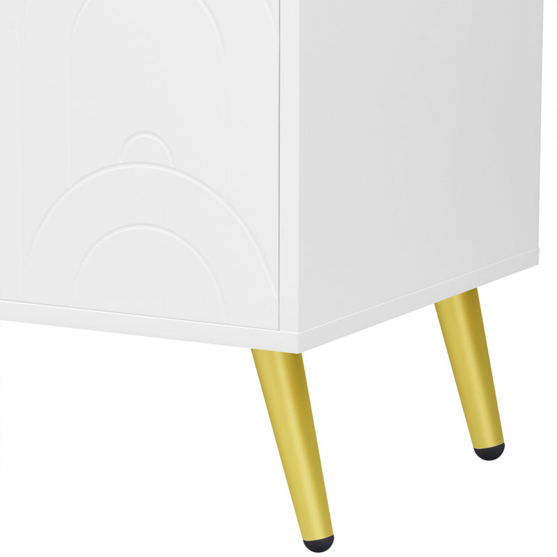 Modern TV Stand With Adjustable Shelf, Handles And Anti-Tip Device