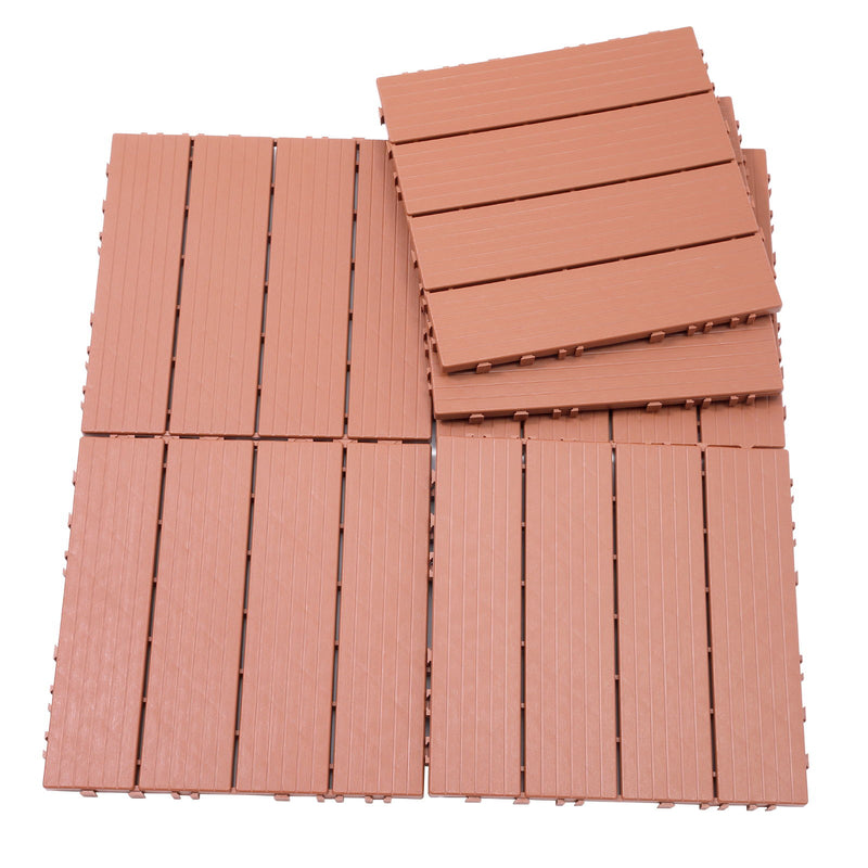 Plastic Interlocking Deck Tiles, Waterproof All Weather Use