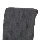 Contemporary Dining Chair (Set of 2) With Button Tufted Design - Charcoal