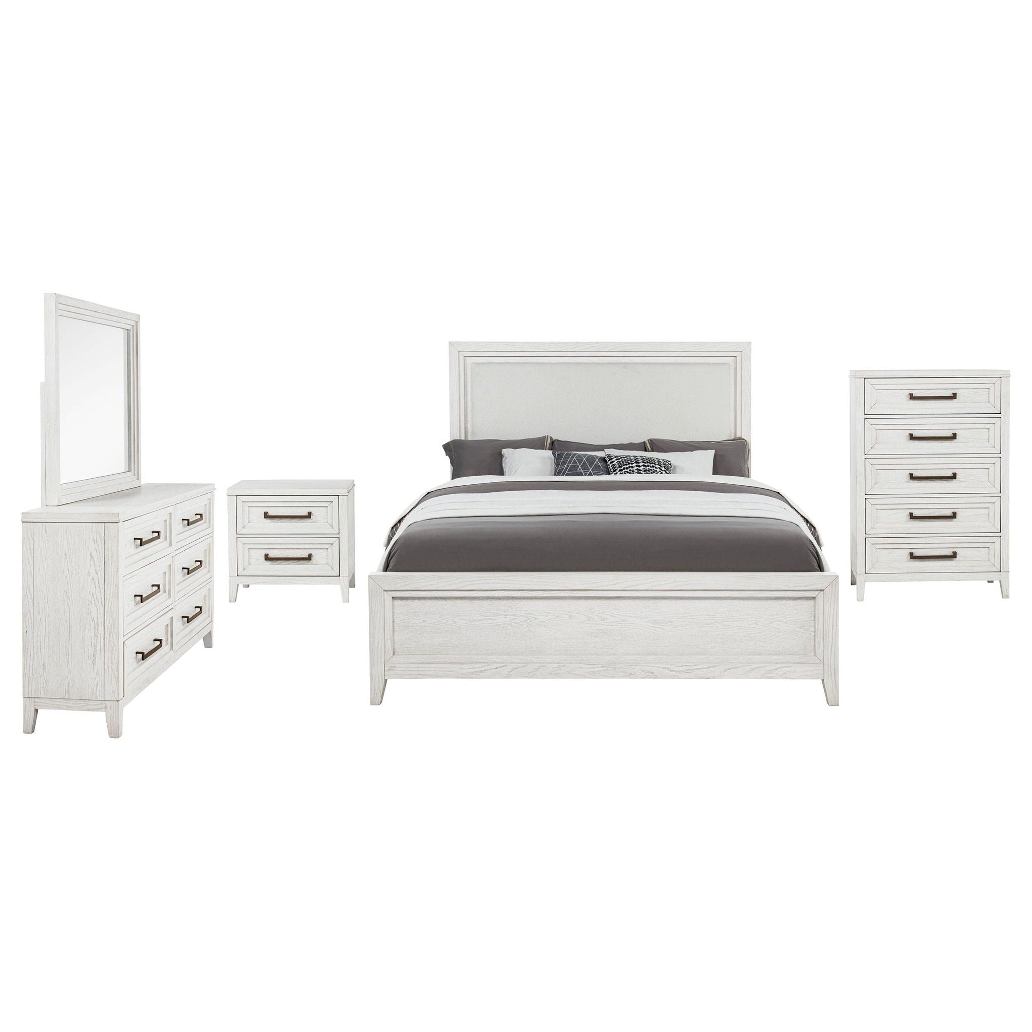 Marielle 5-piece Eastern King Bedroom Set Distressed White