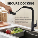 Kitchen Waterfall Faucet With Pull Down Sprayer, Single Handle, 360 Degree Rotating