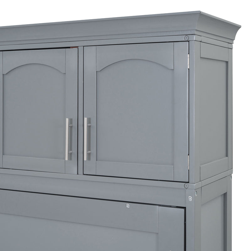 Murphy Modern Bed With Top Cabinets For Space Saving And Comfort