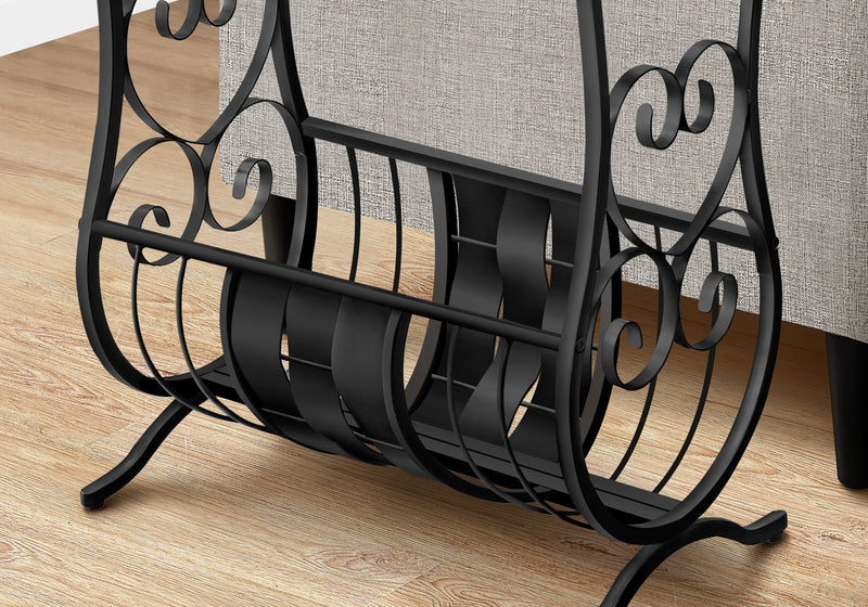 Accent Table Magazine Narrow For Living Room - Black