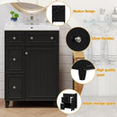 Transitional Style Bathroom Vanity Cabinet With Ceramic Sink