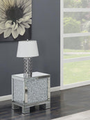 Gillian - Rectangular Mirrored Acrylic Side End Table - Silver - Atlantic Fine Furniture Inc