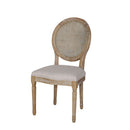 Elegant Dining Chair Set With Cane And Fabric Upholstery