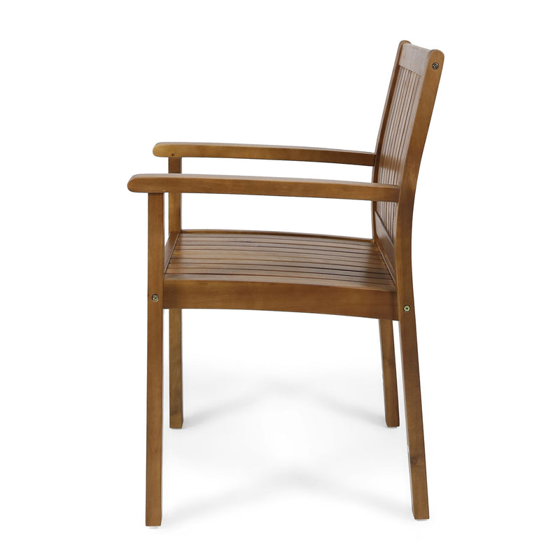 Amethyst - Outdoor Dining Chair With Slat Design (Set of 2) - Natural