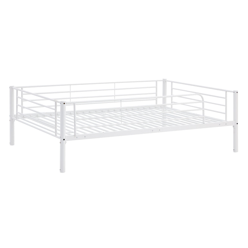 Full-Full-Full Metal  Triple Bed  with Built-in Ladder, Divided into Three Separate Beds,White(OLD SKU:LP000297AAK)