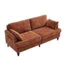 Chenille 2 Seater Sofa With LED Light, USB Charging Port, And Storage Bag