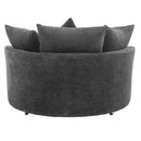 360° Swivel Accent Barrel Chair With Storage Ottoman & 4 Pillows, Modern Chenille Leisure Chair Round Accent For Living Room