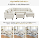 Contemporary U - Shaped Sectional Sofa With Movable Storage Ottoman