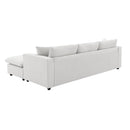 Modern Sectional Sofa With Throw Pillows, Cloud L Shaped Couch Set With Wide 4 Seat Comfy Couch Set With Movable Ottoman