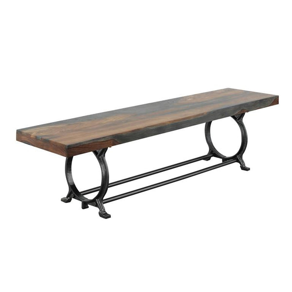 Kennedy Solid Sheesham Wood and Iron Dining Bench