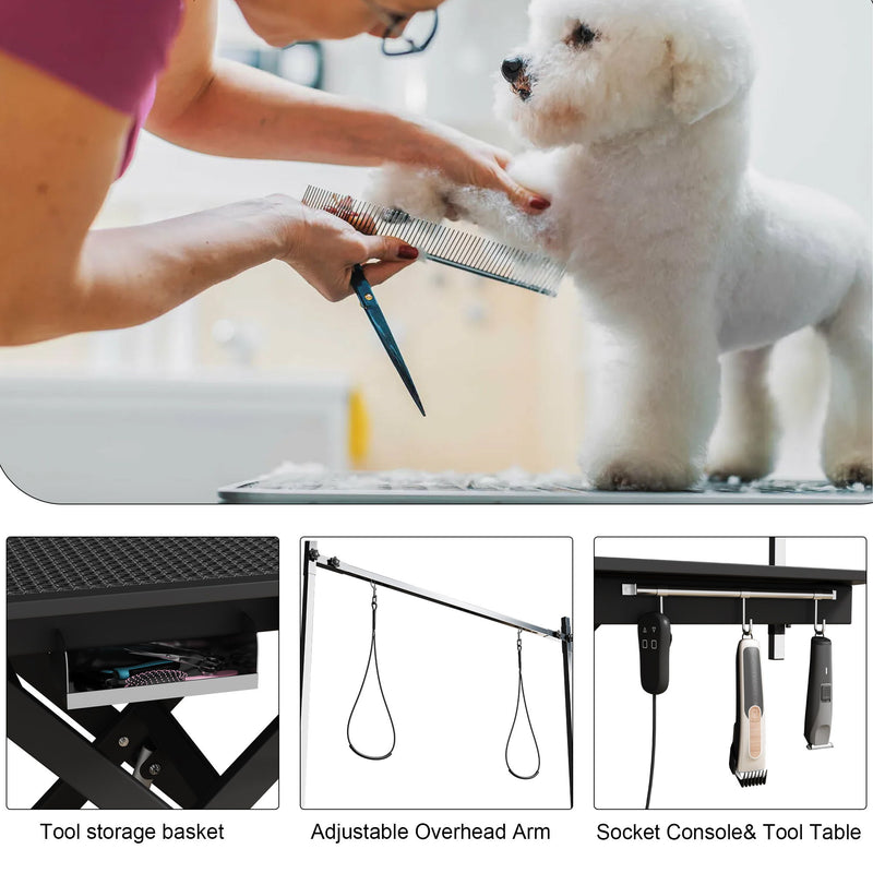 Super Deluxe Electric Pet Grooming Table, 110V / 220V Professional Groomer Recommend Adjustable Height